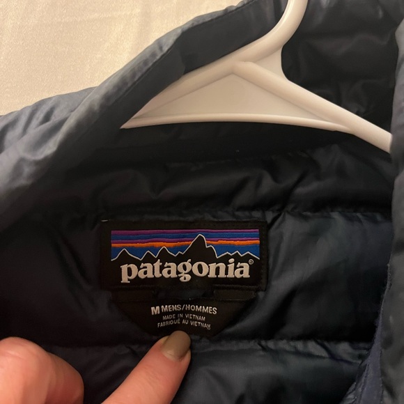 Men’s Down filled Snap Pull over / Navy - Picture 3 of 3